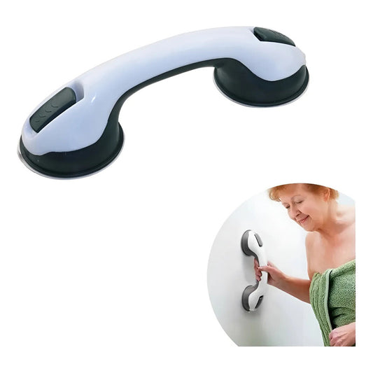 Barra De Seguridad Para Baño Con Ventosas Y Superficie Antideslizante Okshop Negro/blanco