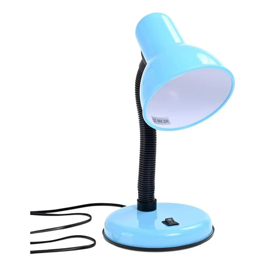 Lampara Escritorio Flexible Lamparas Metalicas Velador Lampara Lectura Lamparas De Escritorio Incandescente Cuello Flexible Metal Lampara Estudio Led Mesa Halogena E27 Azul Okshop