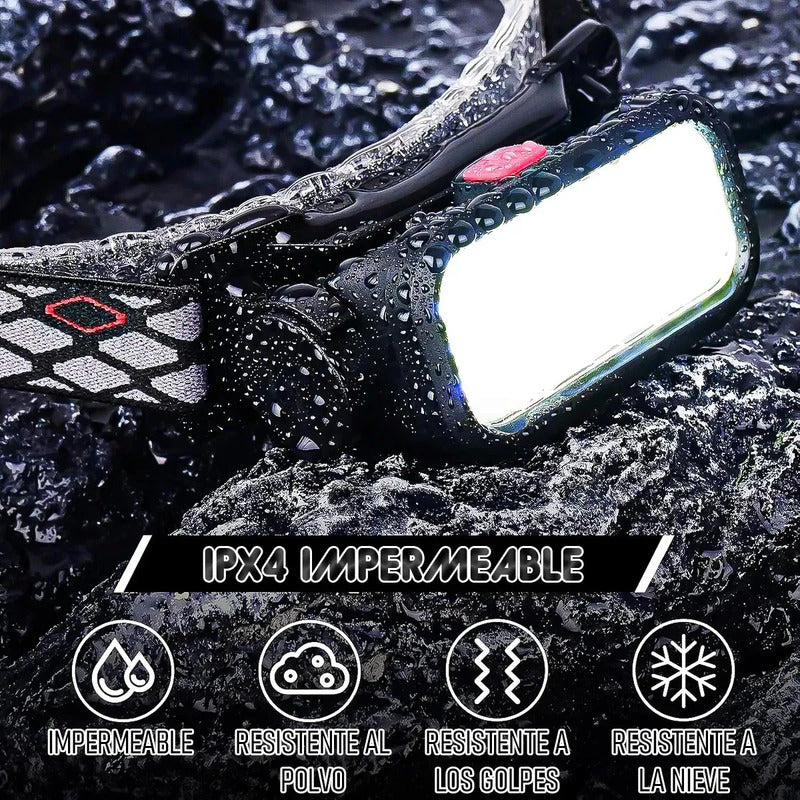 Linterna Recargable Cabeza Linterna Frontal Recargable Lintenta Tactica Okshop Linternas Led Potentes Linterna Cabeza... Negro Blanca Y Roja