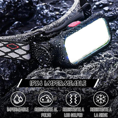 Linterna Recargable Cabeza Linterna Frontal Recargable Lintenta Tactica Okshop Linternas Led Potentes Linterna Cabeza... Negro Blanca Y Roja
