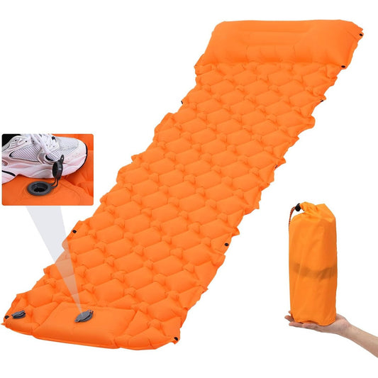 Colchoneta Inflable Camping Colchon Inflable 1 Plaza Portati Naranja