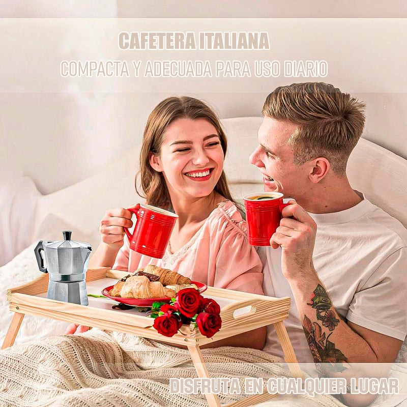 Cafetera Italiana Espresso 3 Tazas Plateado Aluminio Manual