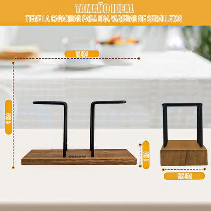 Servilletero Madera Wayu Pack 2 Servilletero Metálico Wayu Negro