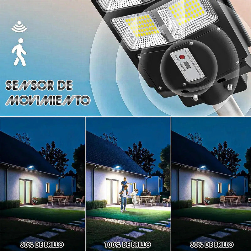 Foco Solar De 900w Con Sensor De Movimiento Para Exterior Negro Blanco Frío