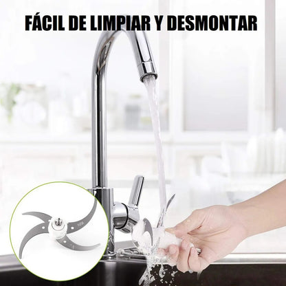 Procesador De Alimentos Okshop Picatodo Eléctrico De Acero Inoxidable Y 2 L Gris
