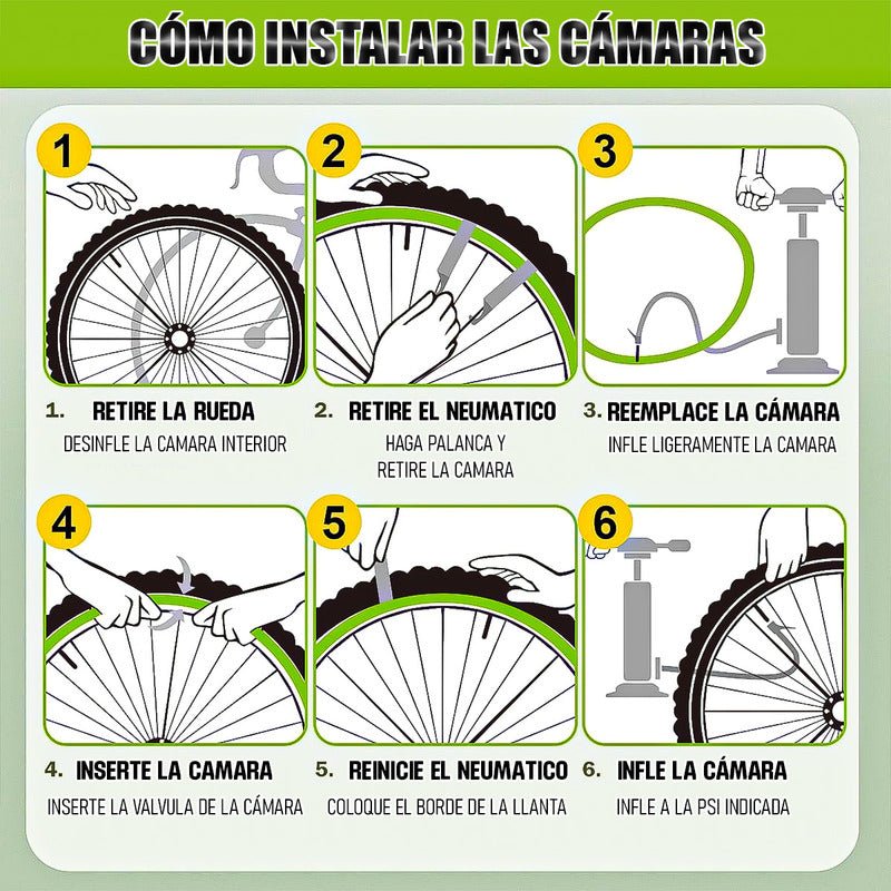Pack 2 Camara Bicicleta Camara Para Bicicleta 700x35 Camara Presta Negro