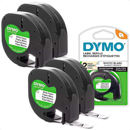 Repuesto Etiquetas Dymo Cinta Para Rotuladora Pack 4 Rollos Blanco