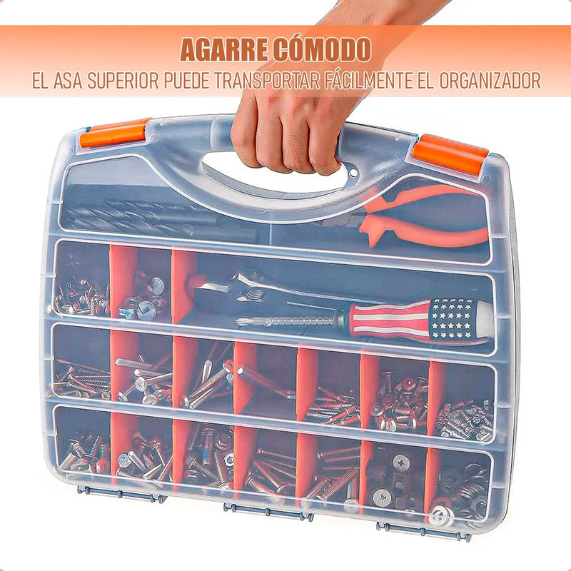 Caja Organizadora De Tornillos Pack 2 Caja Para Herramientas Cajas Herramientas Okshop Caja Herramientas Plastica 21 Divisiones Ajustables Cajas Para Herramientas Antideslizante