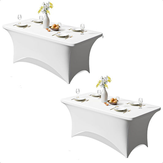 Pack 2 Mantel Para Mesa Mantel Rectangular Mantel Elastico Blanco Lisa