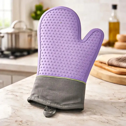 Guantes Para Horno Toma Ollas Guantes De Silicona Cocina Color Morado Puntos