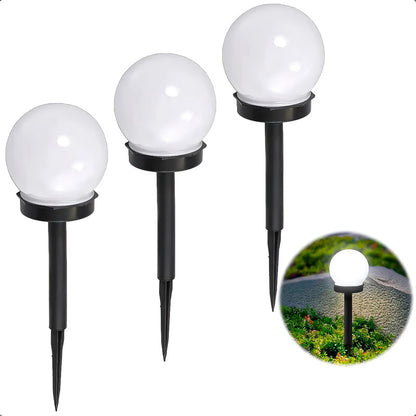 Estaca Solar Pack 3 Foco Solar Para Jardín Estacas Solares Negro/frío