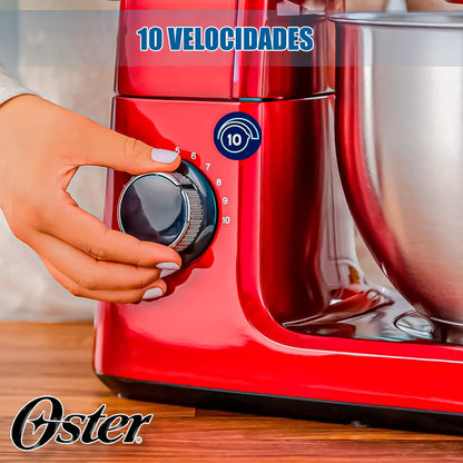 Batidora Con Pedestal Torta Queque Amasadora De Pan 5 Litros Rojo 50 Hz / 60hz