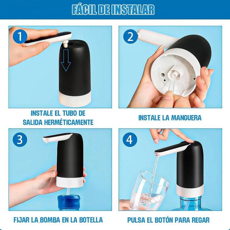 Pack De 4 Dispensadores De Agua Portátil Eléctrico Okshop Para Bidón Blanco