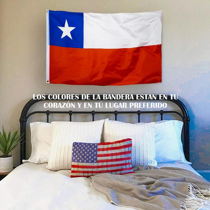 Pack X3 Bandera Chilena Bordada Banderas De Chile 135x90