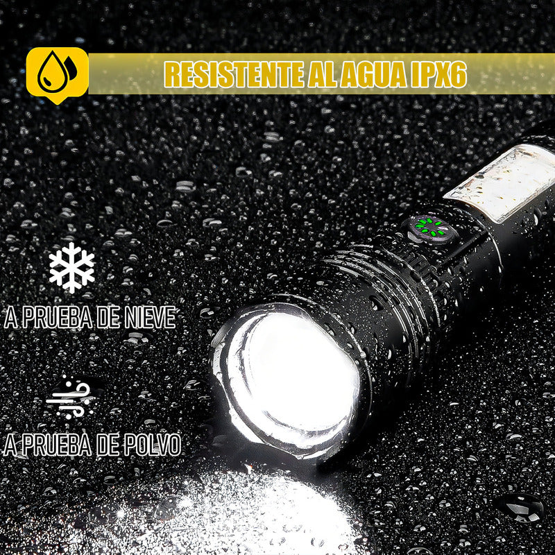 Linterna Táctica Recargable Arcashopping Potente 90000 Lm Led Camping Blanco/rojo Negro