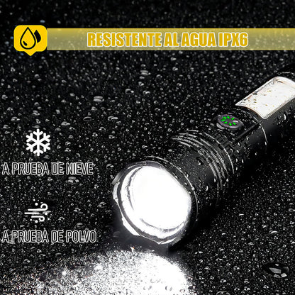 Linterna Táctica Recargable Arcashopping Potente 90000 Lm Led Camping Blanco/rojo Negro