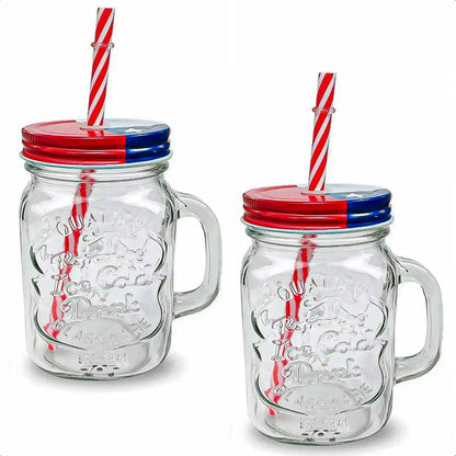 Vaso Para Terremoto Pack 2 Vasos Vidrio Fiestas Patria 500ml Chile