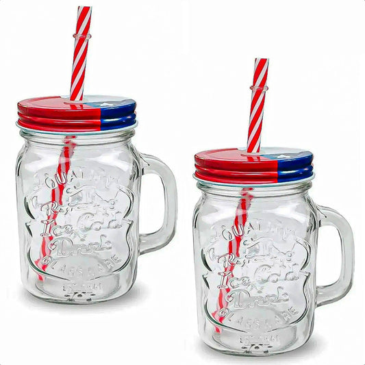 Pack2 Vaso Para Terremoto  Vasos Vidrio Fiestas Patria 500ml Chile