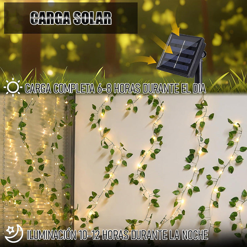 Luces Navidad Solar Guirnalda Luces Solares Luces De Hojas Amarillo