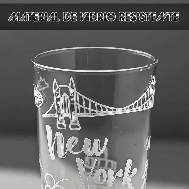 Set 4 Vasos De Vidrio Vasos Vidrio Jugo Juego De Vasos 480ml Vidrio Okshop Vasos De Vidrio City Juego 4 Vasos Cuidades Collection Vasos Para Jugos Set 4 Vasos De Vidrio Bebidas Vasos