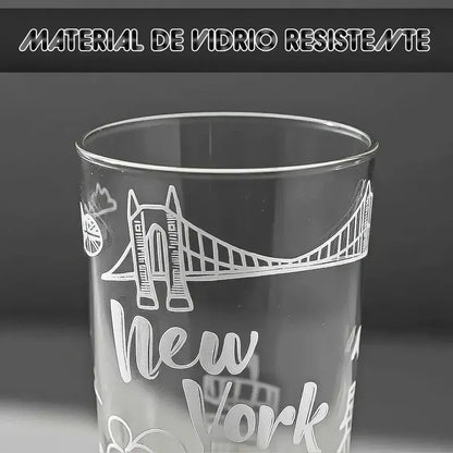 Set 4 Vasos De Vidrio Vasos Vidrio Jugo Juego De Vasos 480ml Vidrio Okshop Vasos De Vidrio City Juego 4 Vasos Cuidades Collection Vasos Para Jugos Set 4 Vasos De Vidrio Bebidas Vasos