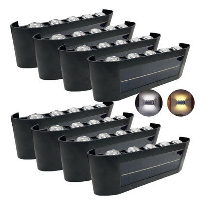 Pack X8 Aplique De Pared Lampara Led Focos Exterior Solar
