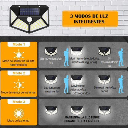 X2 Aplique Led Solar Focos Led Exterior Farol Solar Exterior