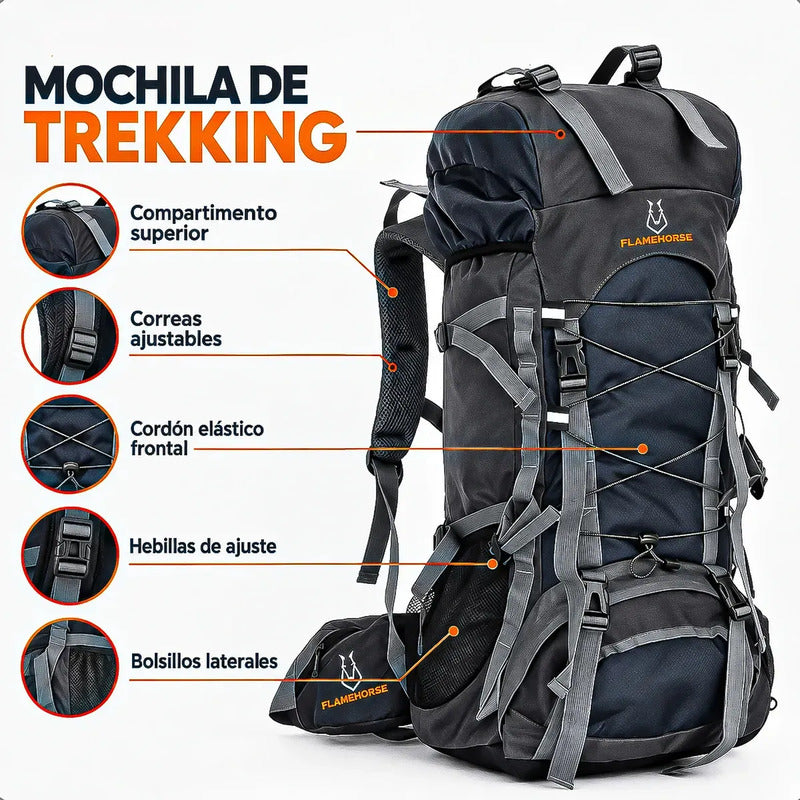 Mochila Camping 60l Mochila Para Montañismo Mochila Trekking Okshop Mochila Para Acampar 60 Litros Trekking Excursión... Azul
