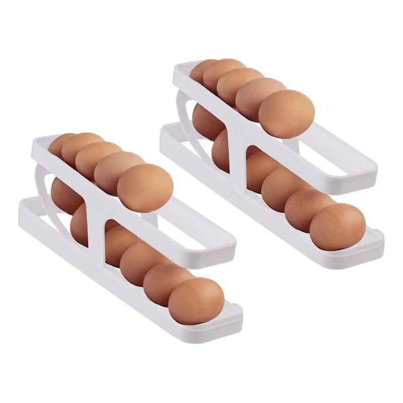 X2 Huevera Organizador De Huevos Para Refrigerador Rodante