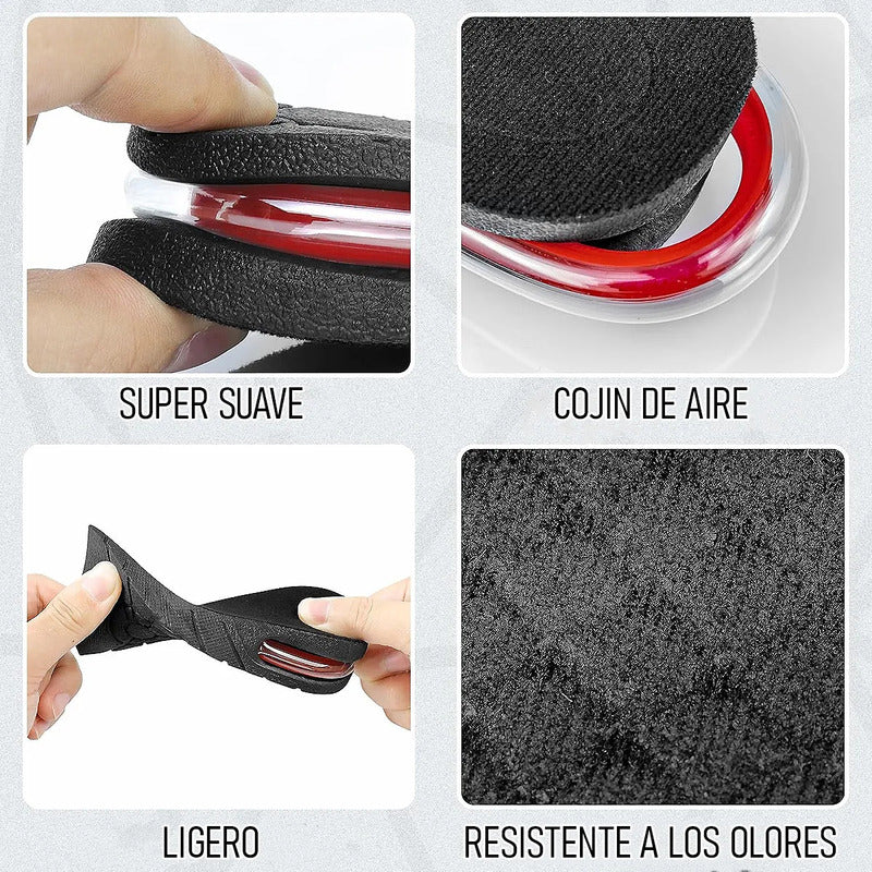 Plantillas Okshop Aumento Estatura 3-6cm Recortables Unisex Con Aire Unico Negro