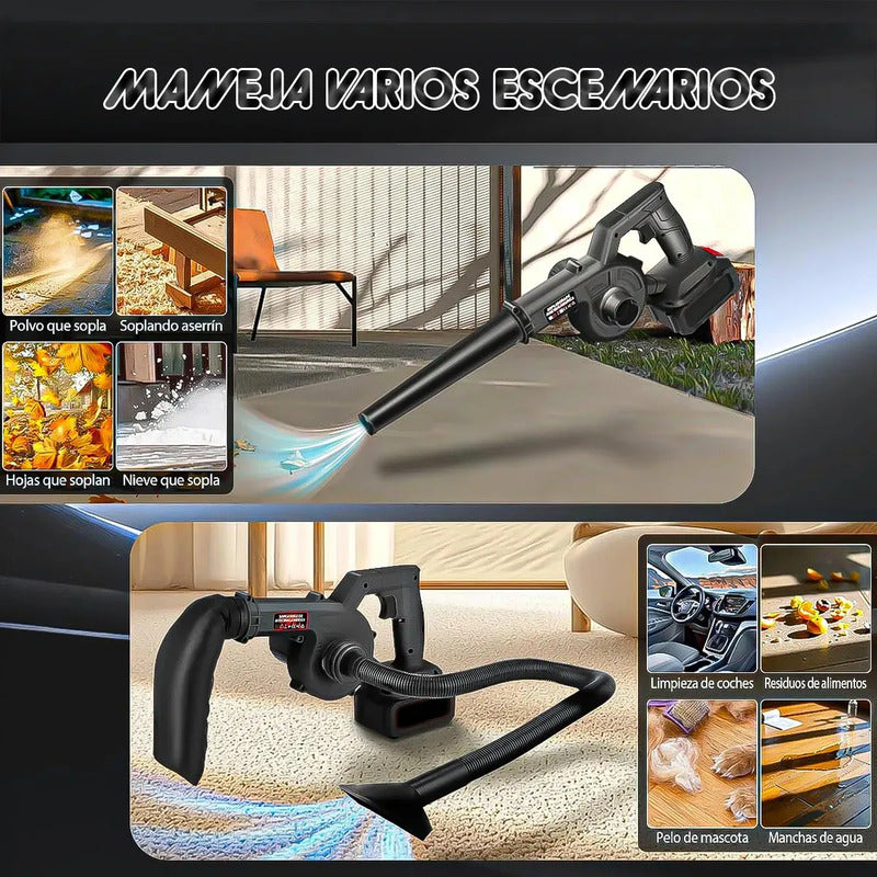Soplador Aspirador Okshop 2 En 1 Con Batería Y 850w Negro