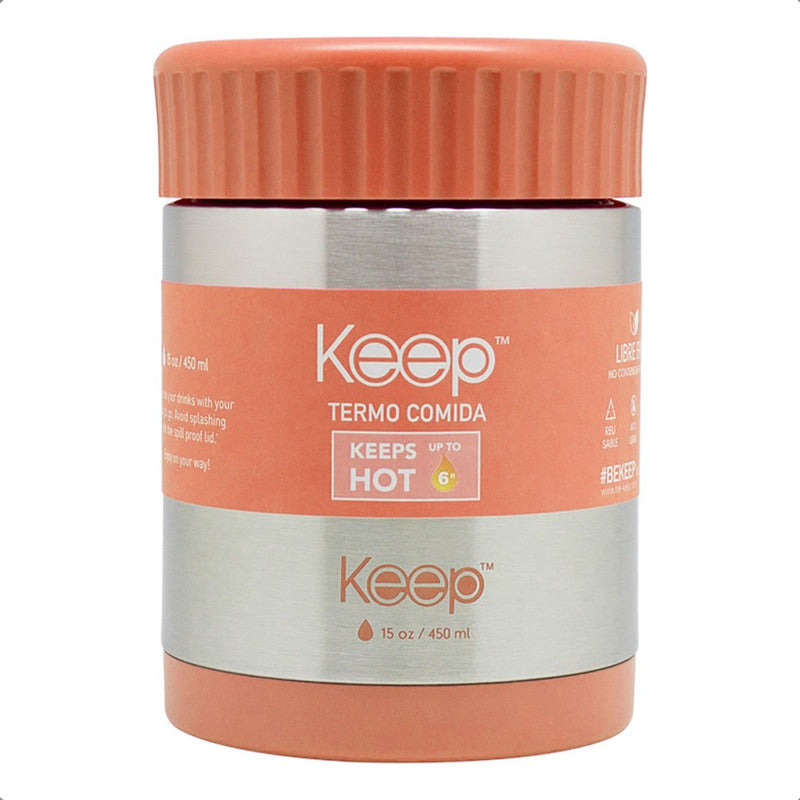Termo Comida 450ml Termo Acero Inoxidable Keep Lonchera Keep Salmón