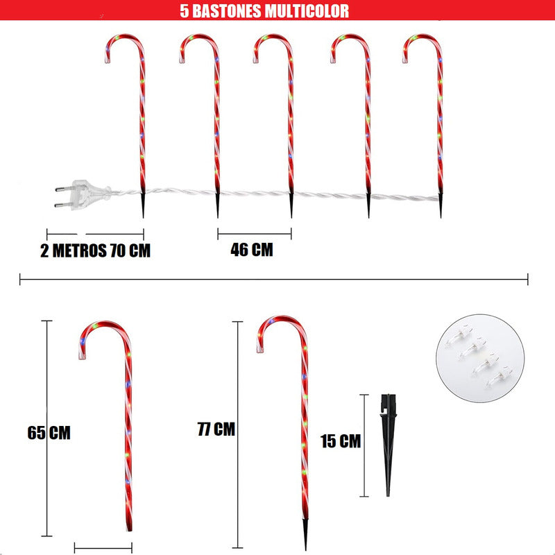 Pack X10 Estacas Navidad Luces Navideñas Luces Decorativas