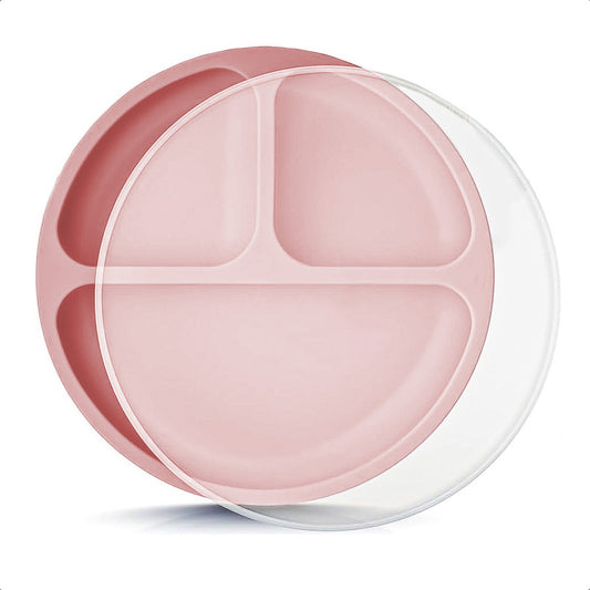 Plato Silicona Bebe Plato Antideslizante Bebe Platos De Bebe Rosa