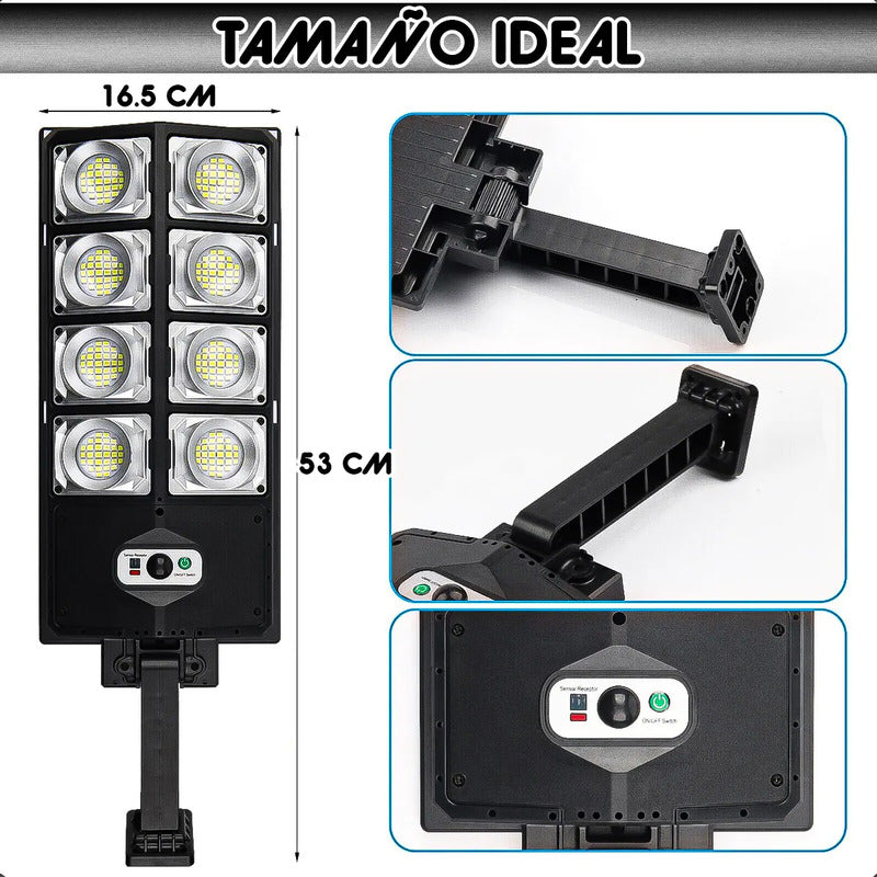 Foco Solar 200w Focos Solares Led Exterior Focos Solares W789b-4 Blanco Frío