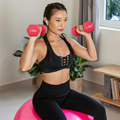 Mancuerna Hexagonal 1.5 Kg Set Mancuernas Pesa Hexagonal Verde