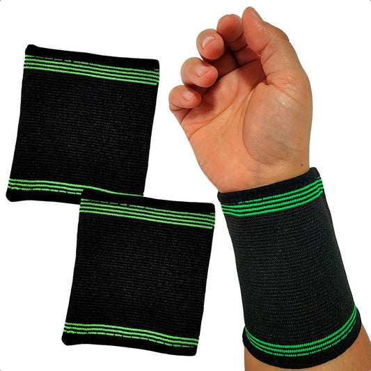 Pack X2 Muñequera Compresion Soporte Muñequera Para Deporte Negro Unica