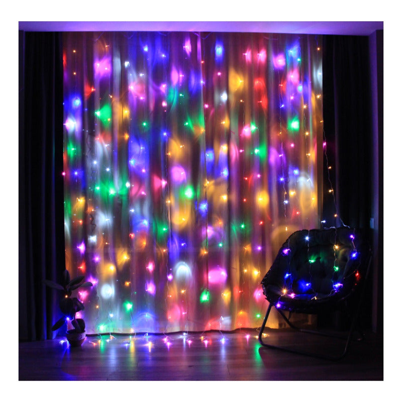 X2 Luces De Navidad Adorno Navideño Luz Forma Cascada 3mts