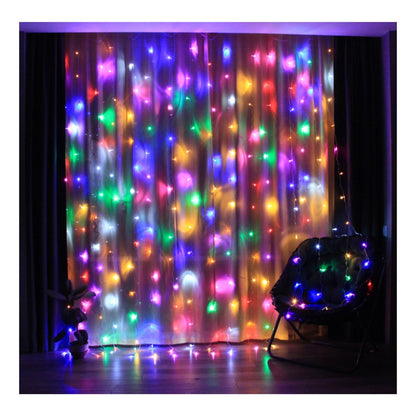 X2 Luces De Navidad Adorno Navideño Luz Forma Cascada 3mts