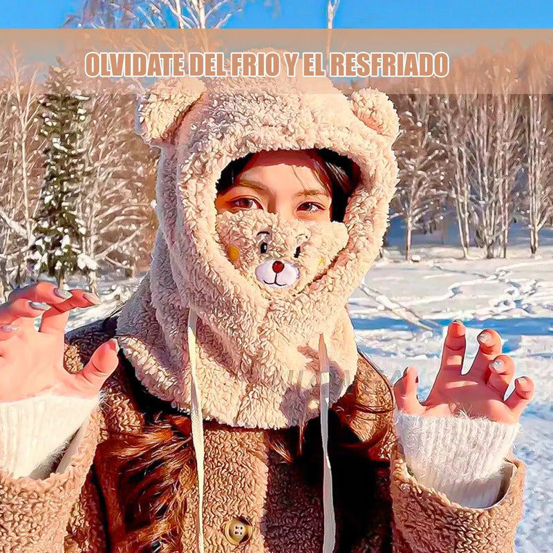Pack 2 Gorros Chiporro Para Invierno Y Cuello, Unisex Ajustable En Blanco Unica