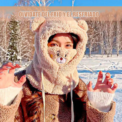 Pack 2 Gorros Chiporro Para Invierno Y Cuello, Unisex Ajustable En Blanco Unica