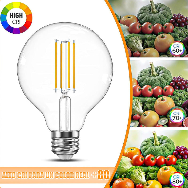 Ampolleta Led 6w Ampolleta Vintage Pack 4 Bombilla Led E27 Cálida