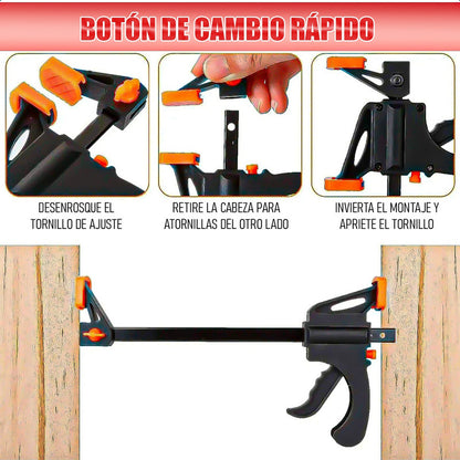Prensa Abrazadera Carpinteria Pack 2 Prensa Madera Separador