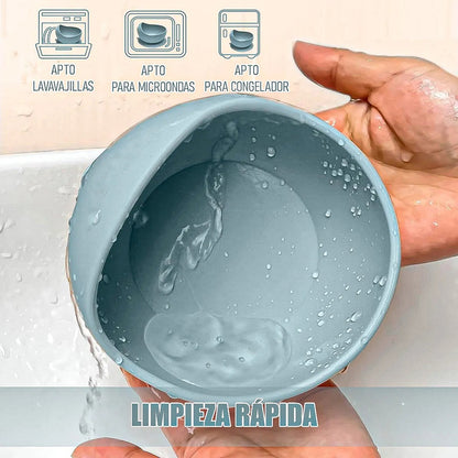 Pack De 2 Platos De Silicona Para Bebés Antideslizantes, Libres De Bpa Y Aptos Para Microondas  Rosa Lisa