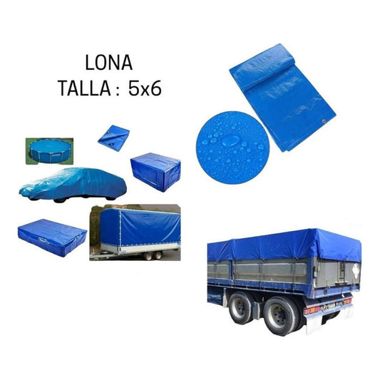 Lona Carpa Multiuso 5x6 Metros Impermeable Cobertor Universa Azul