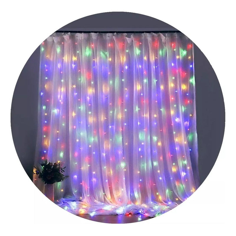 X2 Luces De Navidad Adorno Navideño Luz Forma Cascada 3mts