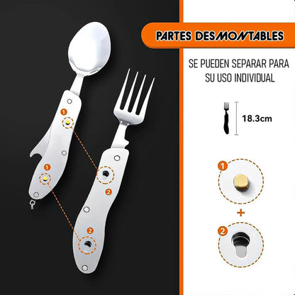 Set Cubiertos Camping 5 En 1 Cubierto Camping Multiuso Plegable Azul Okshop Cubiertos Plegables Para Camping 5 En 1 Azul Juego Cubiertos Camping Set De Cubiertos Multifuncional Azul