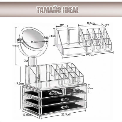 Organizador Maquillaje Cosmetiqueros Organizador De Maquilla Transparente