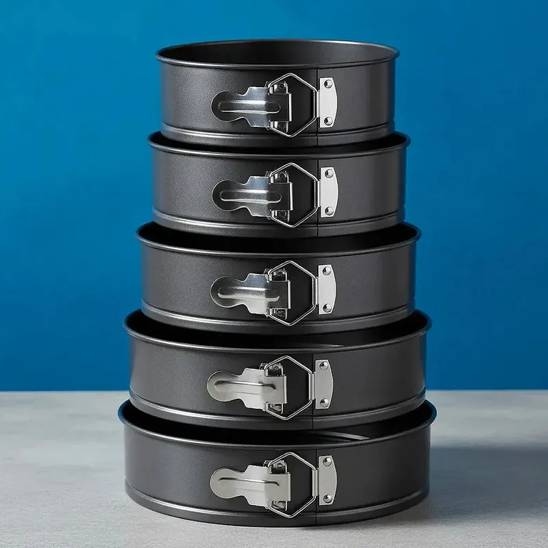 Set 5 Moldes Para Queques Molde De Torta Moldes Para Queque Gris Okshop Juego De Moldes Para Tartas Para Hornear Moldes Antiadherentes Moldes De Resorte Para Tarta De Queso Moldes