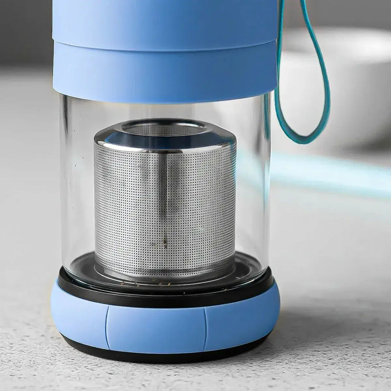 Infusor De Té Okshop, Botella De Vidrio Marrón Con Filtro